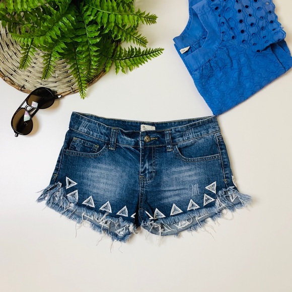 Anthropologie Denim Jean Short Shorts Frayed 26 - Picture 8 of 8